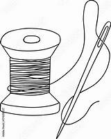 Thread Spool Wooden Freehand sketch template