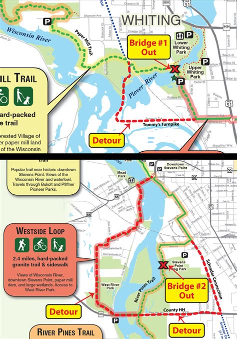 bridge map  green circle trail