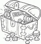 Treasure Coloring Chest Pages Bible School Sunday Open Kids Azcoloring sketch template