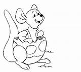 Roo Coloring Pages Pooh Winnie Disney Animal Cartoon sketch template