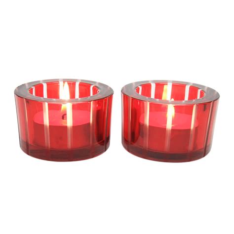 Tea Light Candle Holders Glass With Stripes Hand Carved High Quality