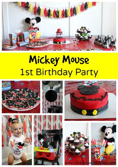 mickey mouse st birthday party stilettos diapers