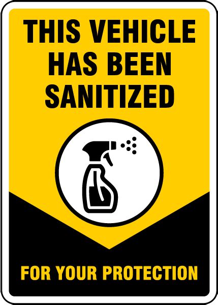 vehicle   sanitized sign