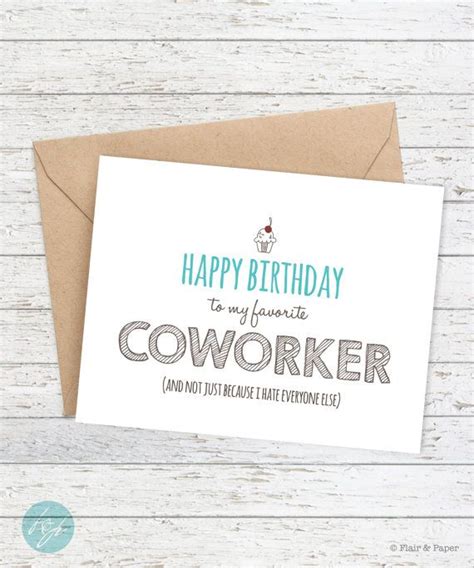 birthday card coworker birthday card funny birthday card snarky