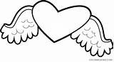 Coloring4free Wings Heart Coloring Pages Cute Related Posts sketch template