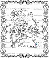 Besties Coloring Digi Tm Stamp Instant Letters Doll Pages sketch template