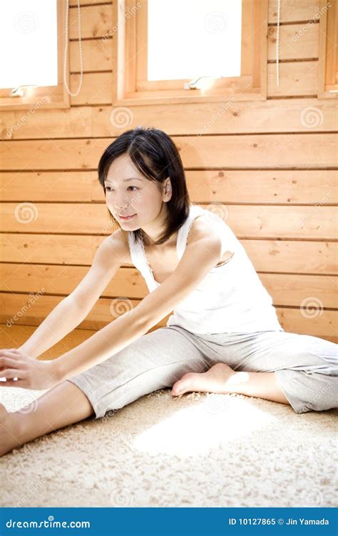 Japanese Woman Doing Exercise Stock Image Image Of Pose Health 10127865