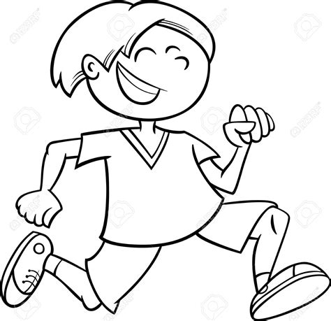 kids running clipart black  white   cliparts  images