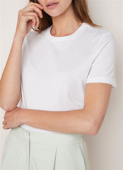 selected femme  perfect boxy crewneck  shirt wit de bijenkorf