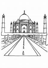 Coloring Mahal Taj India Supercoloring sketch template