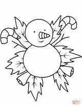 Snowman Cane Ornament Neve Pupazzo Disegno Agrifoglio Ritagliare Stampare sketch template