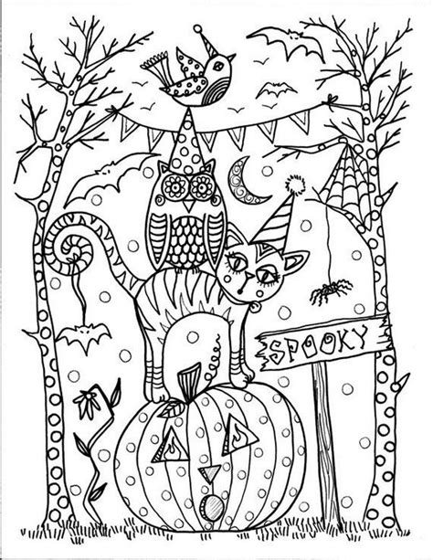 ideas finished coloring pages  adults  fun halloween coloring