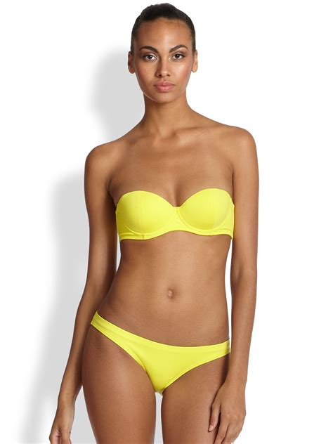 lyst ondademar underwire bandeau bikini top in yellow