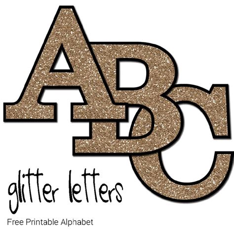 printable gold glitter letters  breaks