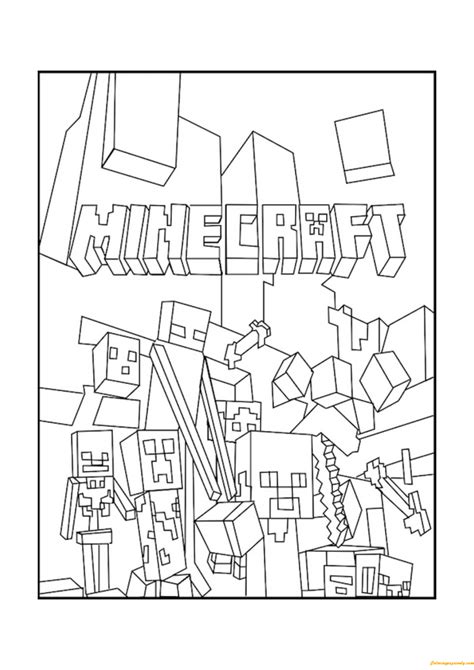 minecraft mobs  coloring page coloring pages  kids  adults