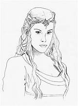 Arwen Lotr Lord Rings Hobbit sketch template