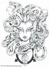Medusa Mythical Creatures Greek Medusas Colorir Desenhos sketch template