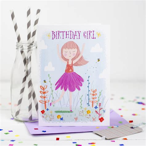 birthday girl card  louise wright design notonthehighstreetcom