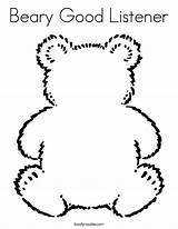 Coloring Beary Listener Good Bear Teddy Built California Usa sketch template