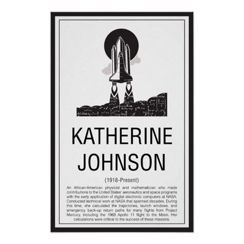 Katherine Johnson Poster Classroom Teacher Motivational Colorful