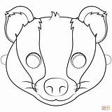 Mask Badger Coloring Printable Pages Masks Supercoloring Categories sketch template