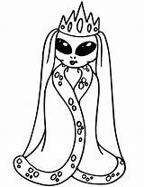Coloring Pages Aliens Princess Alien Girls Cartoon sketch template