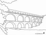 Gard Pont Colorear Puente Paisajes Coloriages Hellokids sketch template
