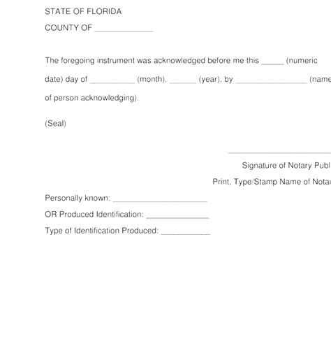 Notary Public Florida Notary Block Florida