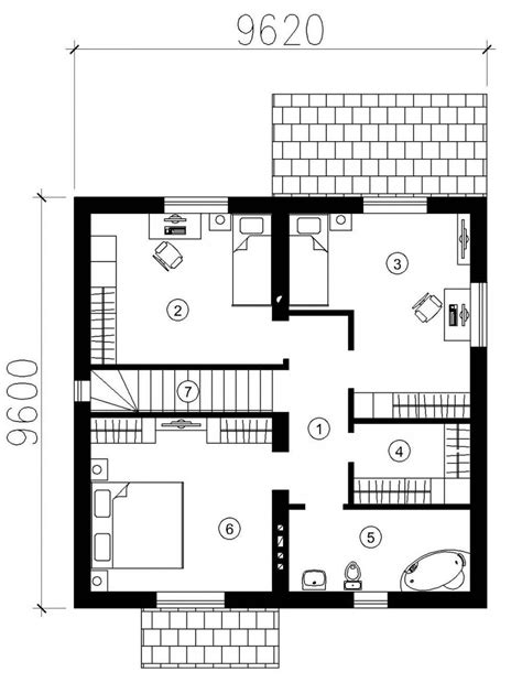 simple house floor plan drawing image