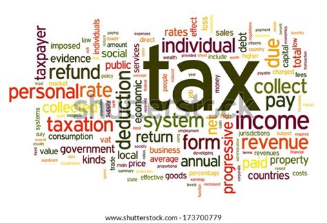 tax concept word tag cloud  stock illustration