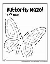 Butterfly Maze Kids Bug Printable Sheet Activity sketch template