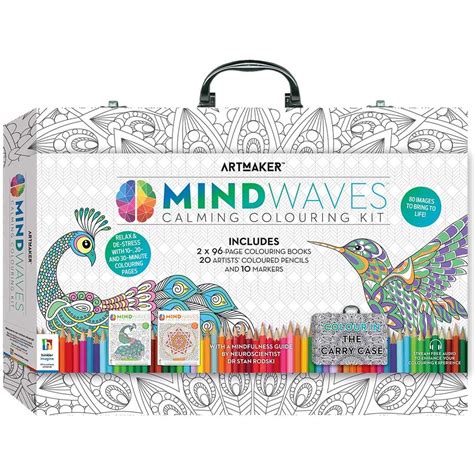 mindwaves calming colouring kit carry case big