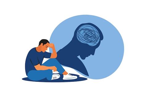 premium vector depressed man sitting  floor mental health concept
