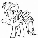 Coloring Pages Dash Rainbow Pony Little Mlp Library Clipart sketch template
