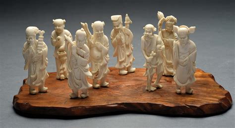 lot detail lot   carved ivory figurines