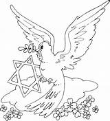 David Star Dove Coloring Passover Gif Back sketch template