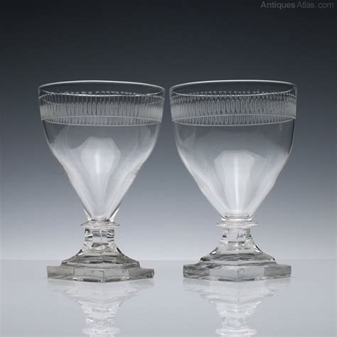 antiques atlas pair of engraved 19th century glass rummers c1830