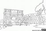 Coloring Rome Pages Italy Arch Colosseum Constantine Drawing Colouring Sheets Book Printable Online Coliseum Buildings Oncoloring Choose Board sketch template