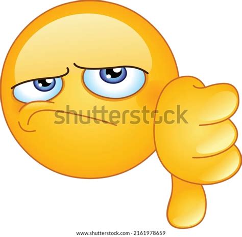 Unsatisfied Emoji Emoticon Face Showing Thumb Stock Vector Royalty