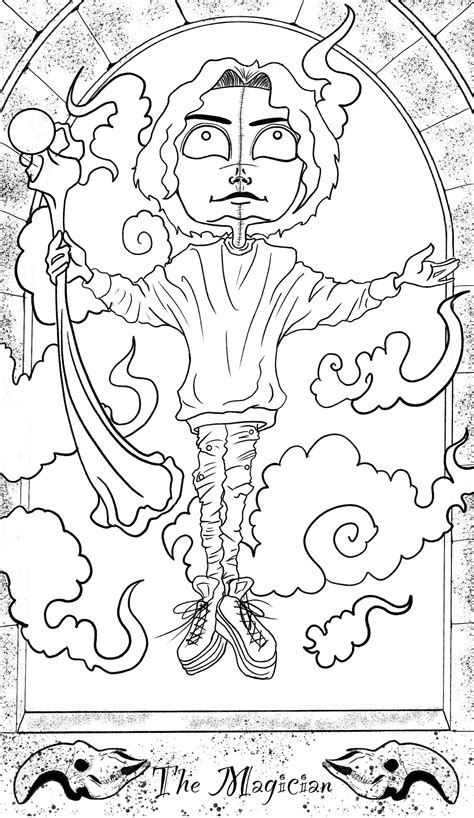 major arcane coloring pages tarot card coloring page etsy