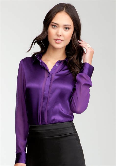 satin block silk chiffon button up blouse satin blouses fashion