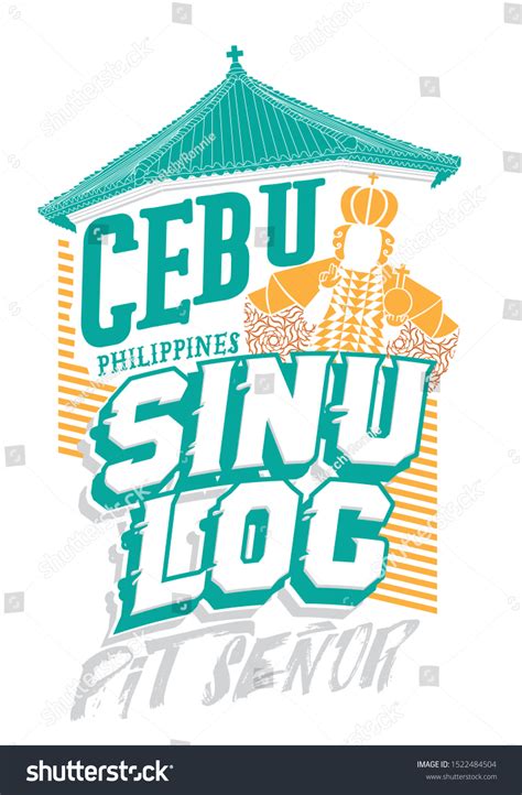 cebu philippines sinulog festival celebration landmark stock vector