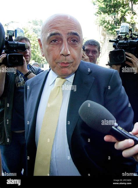 ac milan vice president adriano galliani arrives for a meeting of the