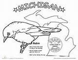 Michigan State Coloring Map sketch template