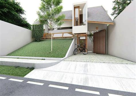 Desain Rumah Minimalis Modern Ukuran 10 X 18 Meter Dengan Taman Landai