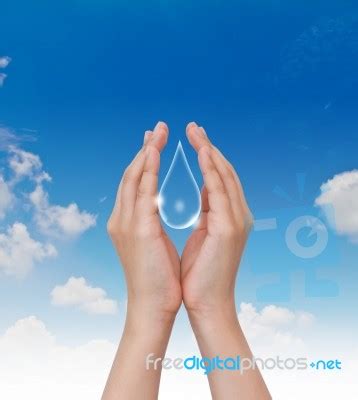 hand holding water drop stock photo royalty  image id