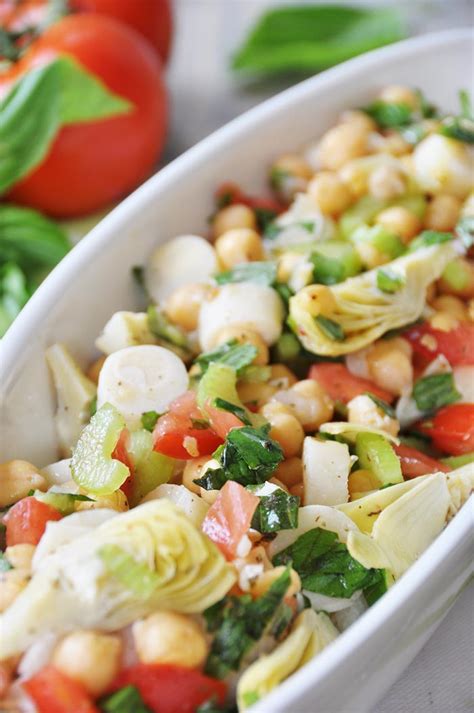 chickpea salad with artichoke hearts and hearts of palm veganosity