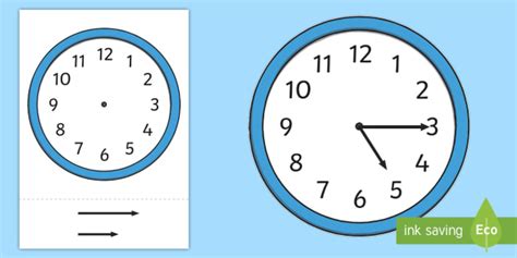 blank analogue cut  clocks  hands esl telling  time resources