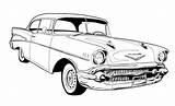 Chevy 57 Bel Air 1957 Car Clipart Drawing 1955 Coloring Silhouette Drawings Chevrolet Thunderbird Sketch Clip Pages Convertible Cliparts Clipground sketch template
