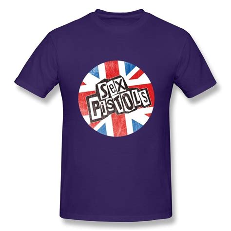 Limei Mens Sex Pistols Logo Short Sleeve Tshirts Purple
